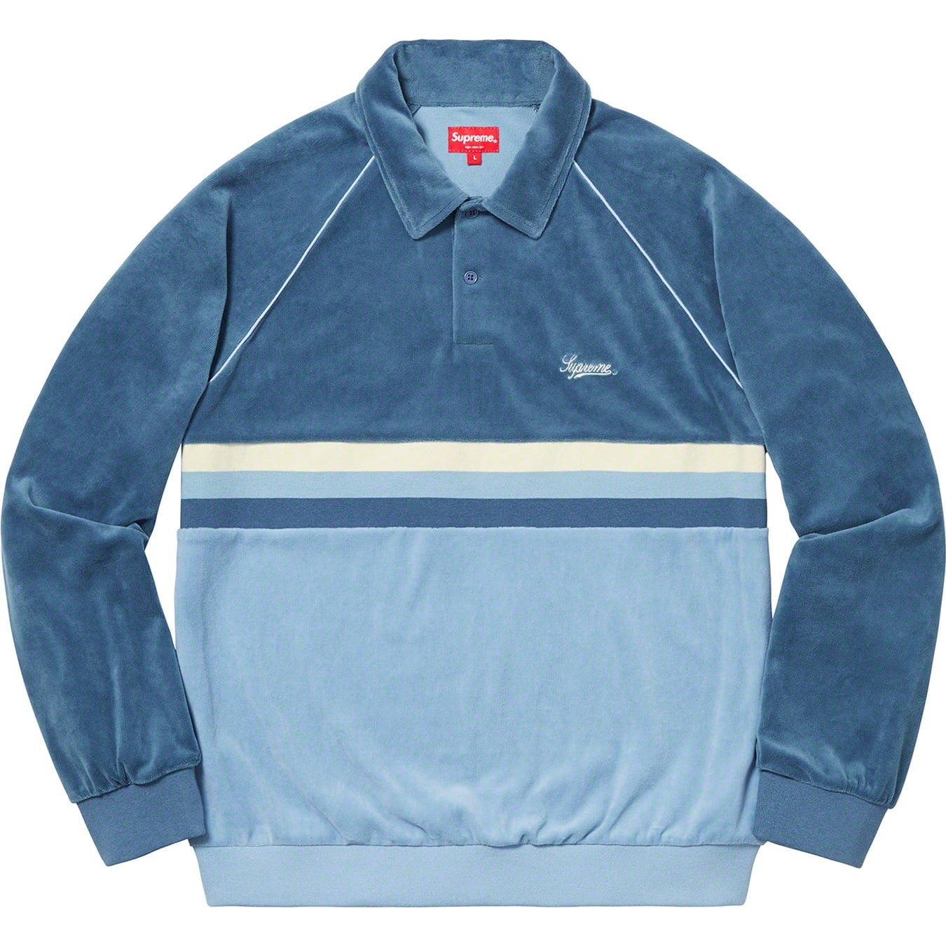 Stripe Velour Raglan L/S Polo view 5